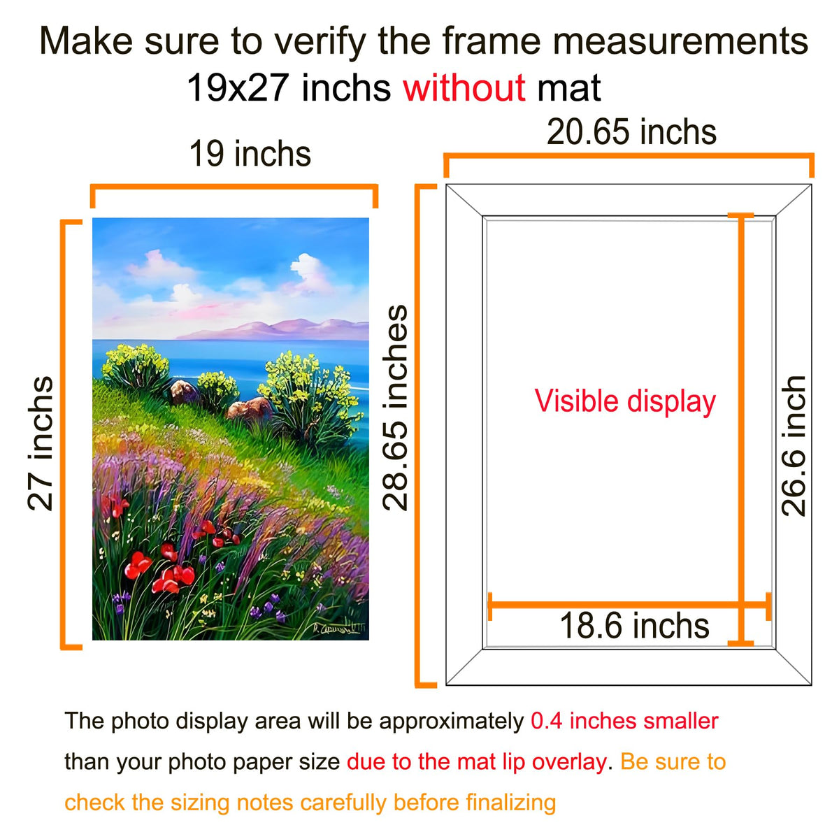 BESCRCL 19x27 brown frame rear panel showing photo insertion access