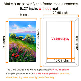BESCRCL 19x27 brown frame rear panel showing photo insertion access