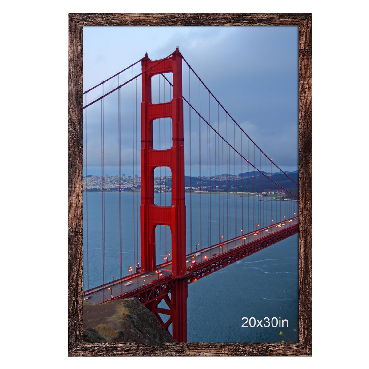 BESCRCL 20x30 brown frame on wall displaying a wedding photo with timeless style