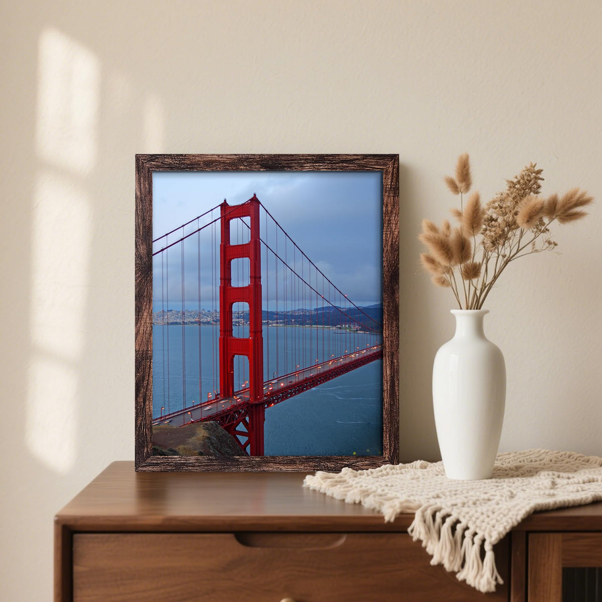 BESCRCL 24x30 brown frame with acrylic front protects photos