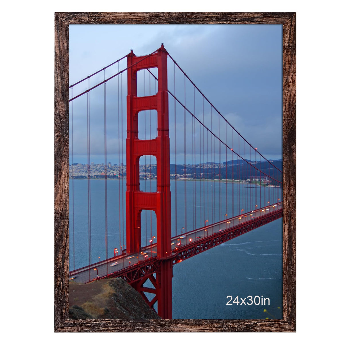 BESCRCL 24x30 brown frame front view for wall display