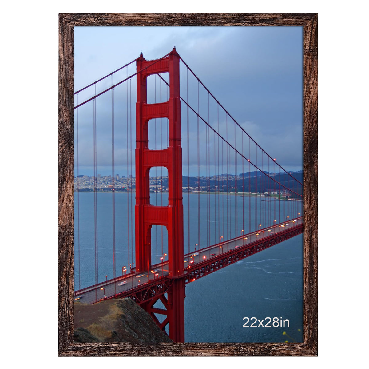 Bescrcl brown wood frame for 22x28 wall display of photos
