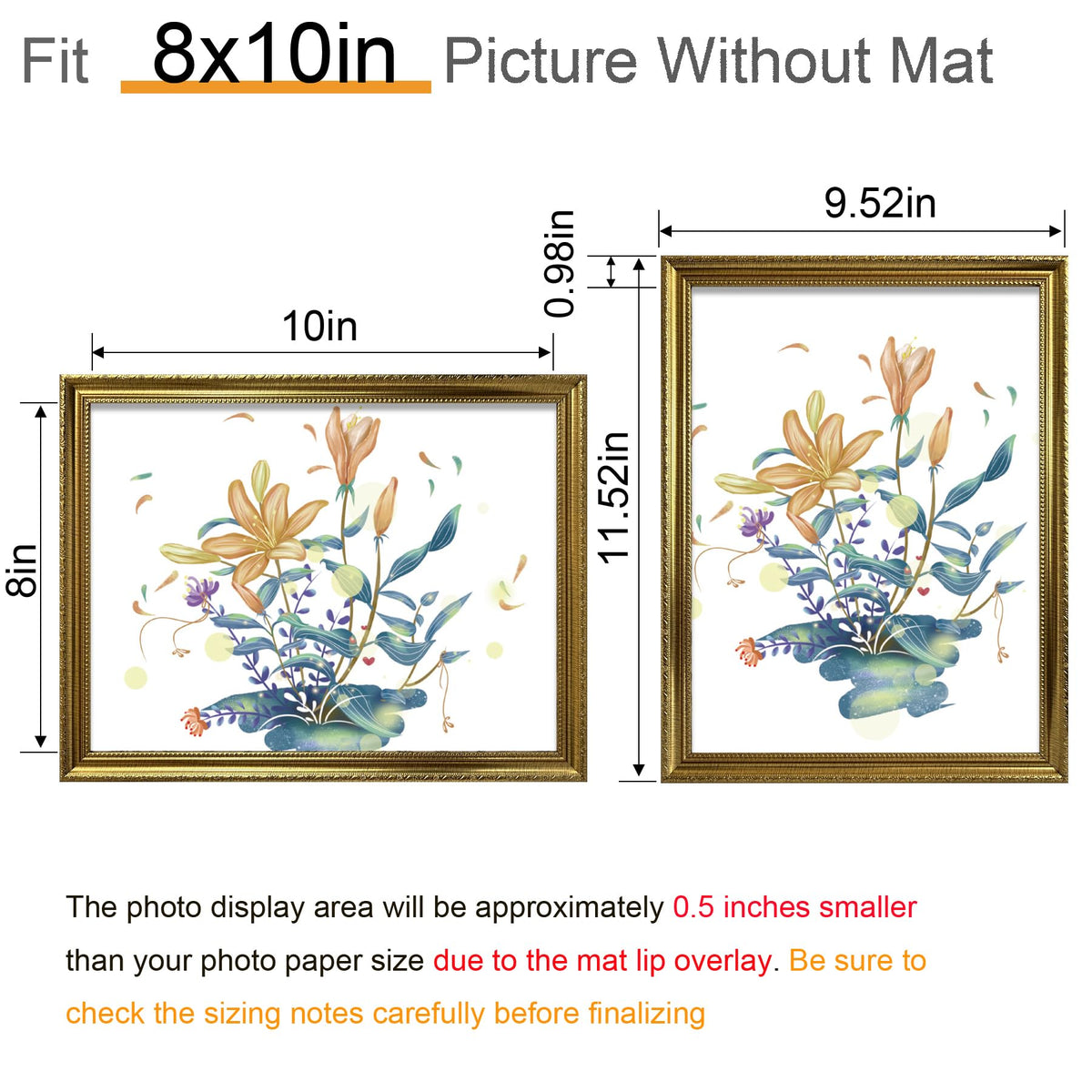 BESCRCL fingerprint-resistant gold frame keeps surfaces clean.