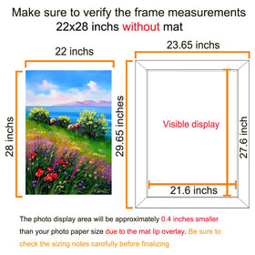 Bescrcl 22x28 poster frame with acrylic cover preserves memories