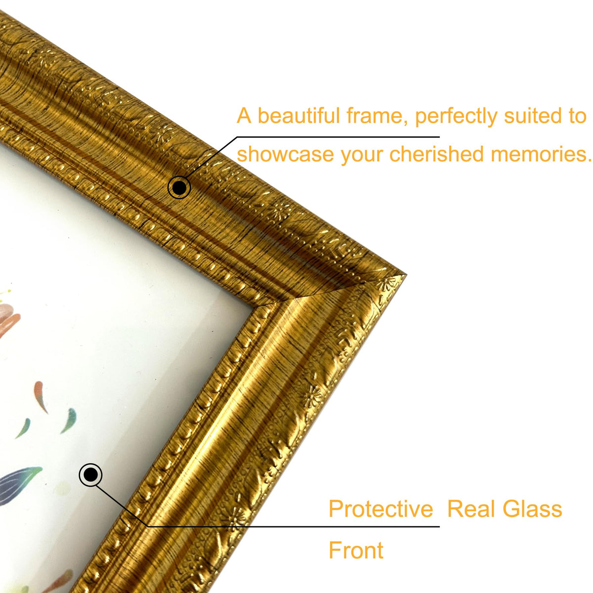 BESCRCL real glass frame offers high clarity and protection.