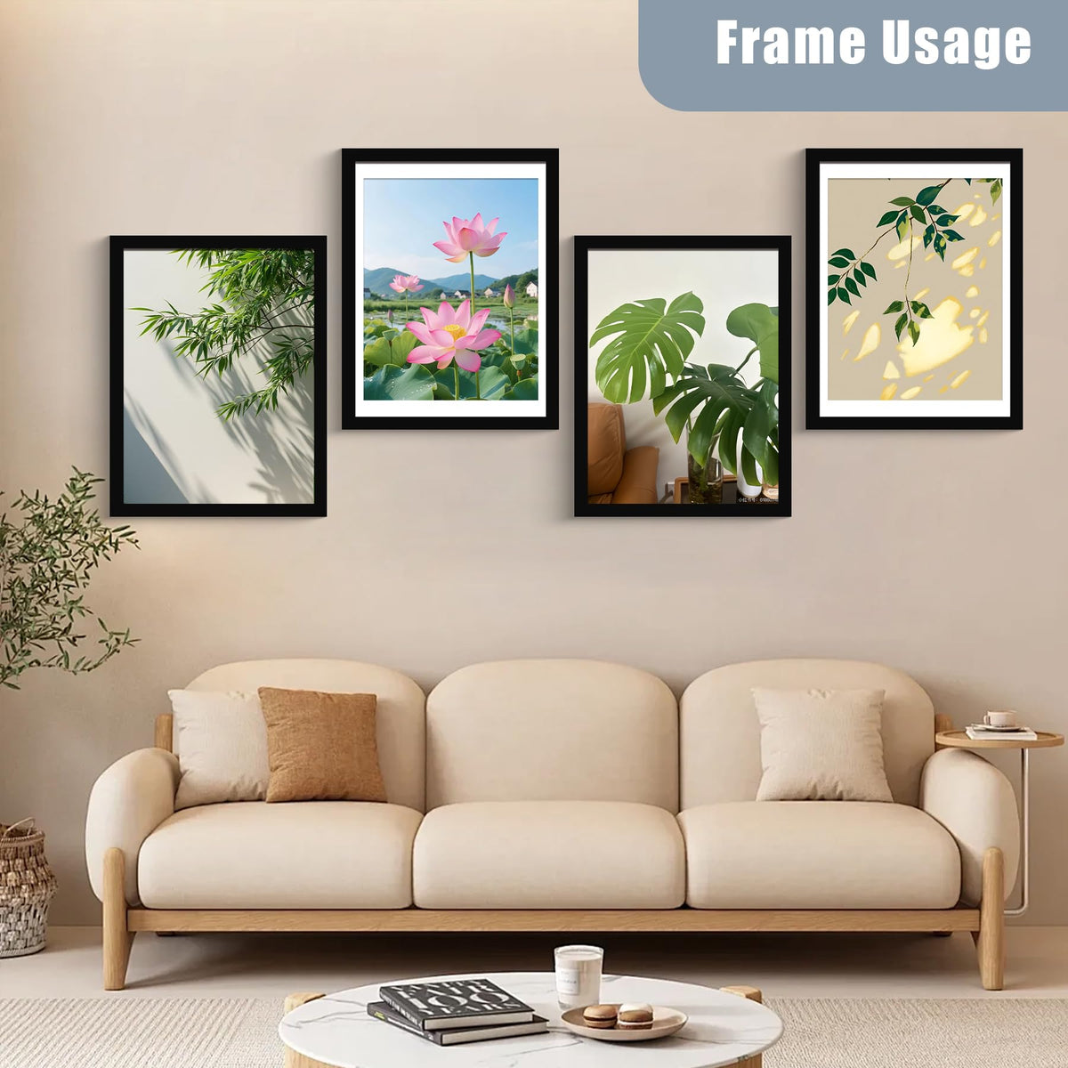 BESCRCL six-pack frames arranged for coordinated wall decor