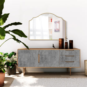 Besdomus Gold Scalloped Mirror packaging protects during transit