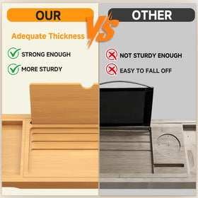 BESHOF tray fits most tubs and adapts to your bath space
