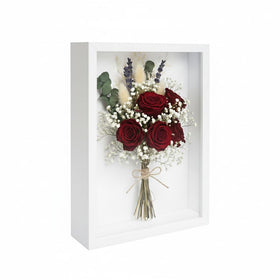 BeSlivewell wedding dress framed in a deep black shadow box for memories.