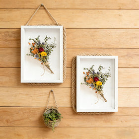 BeSlivewell shadowbox texture and wood finish add refined style to decor.