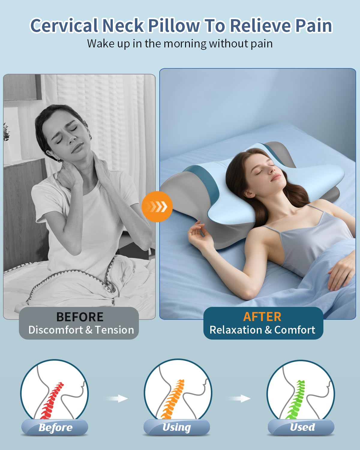 Beslovo neck pillow showcasing butterfly shape for even pressure distribution.