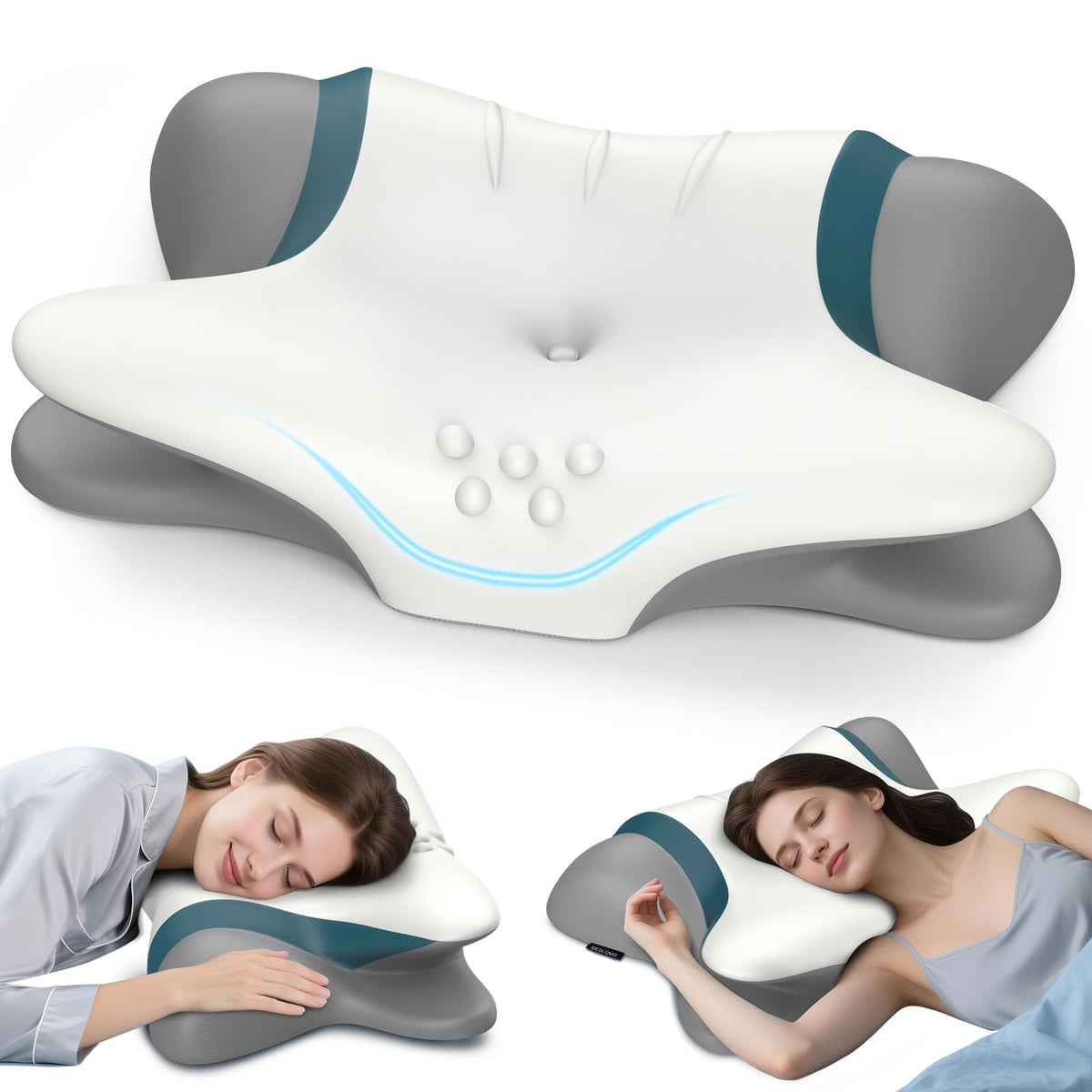 Beslovo cervical neck pillow side-sleeper supports neck alignment for comfort.