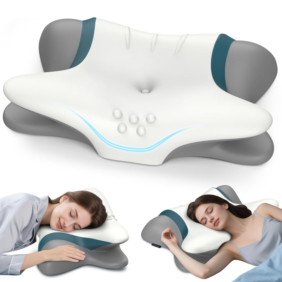 Beslovo cervical neck pillow side-sleeper supports neck alignment for comfort.