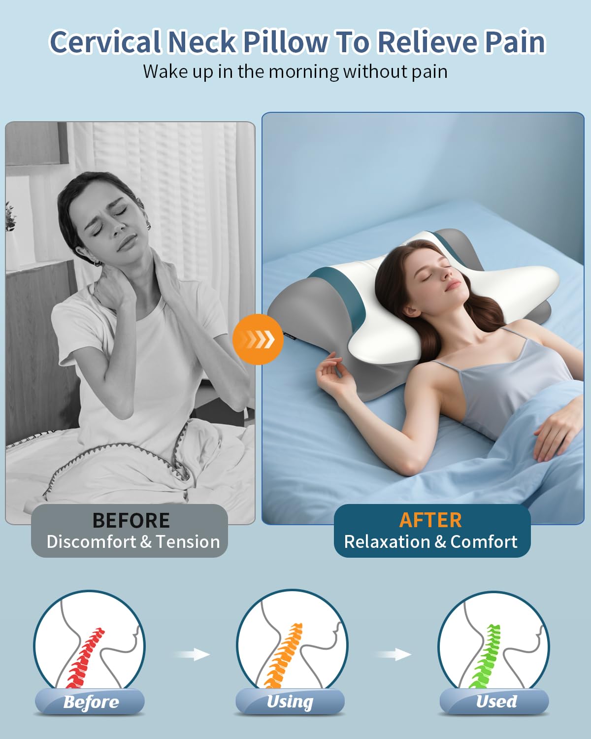 Beslovo memory foam pillow cooling-cover provides breathable comfort all night.