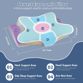 Bespillow adjustable-height pillow with 180-degree rotation for two sizes.