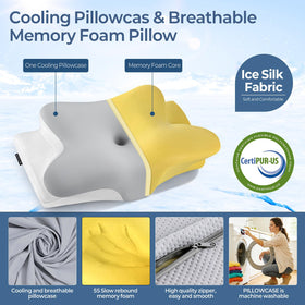 Bespillow cervical neck pillow two-heights enables customizing spine alignment for different sleep positions.