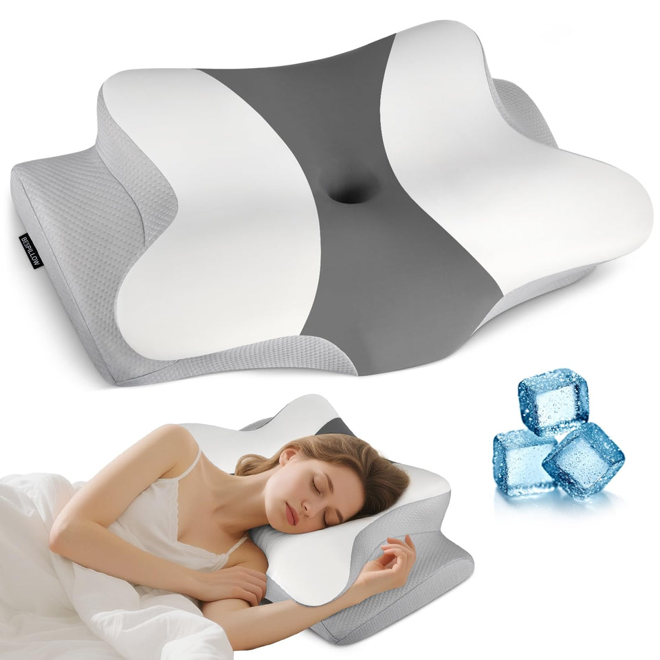 Bespillow cervical pillow with butterfly design supports side sleepers for neck alignment and comfort