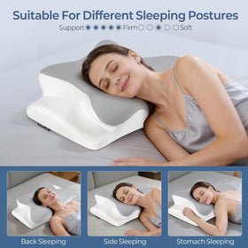Bespillow cervical neck pillow cooling-ice-silk cover promotes breathability and cool nights.