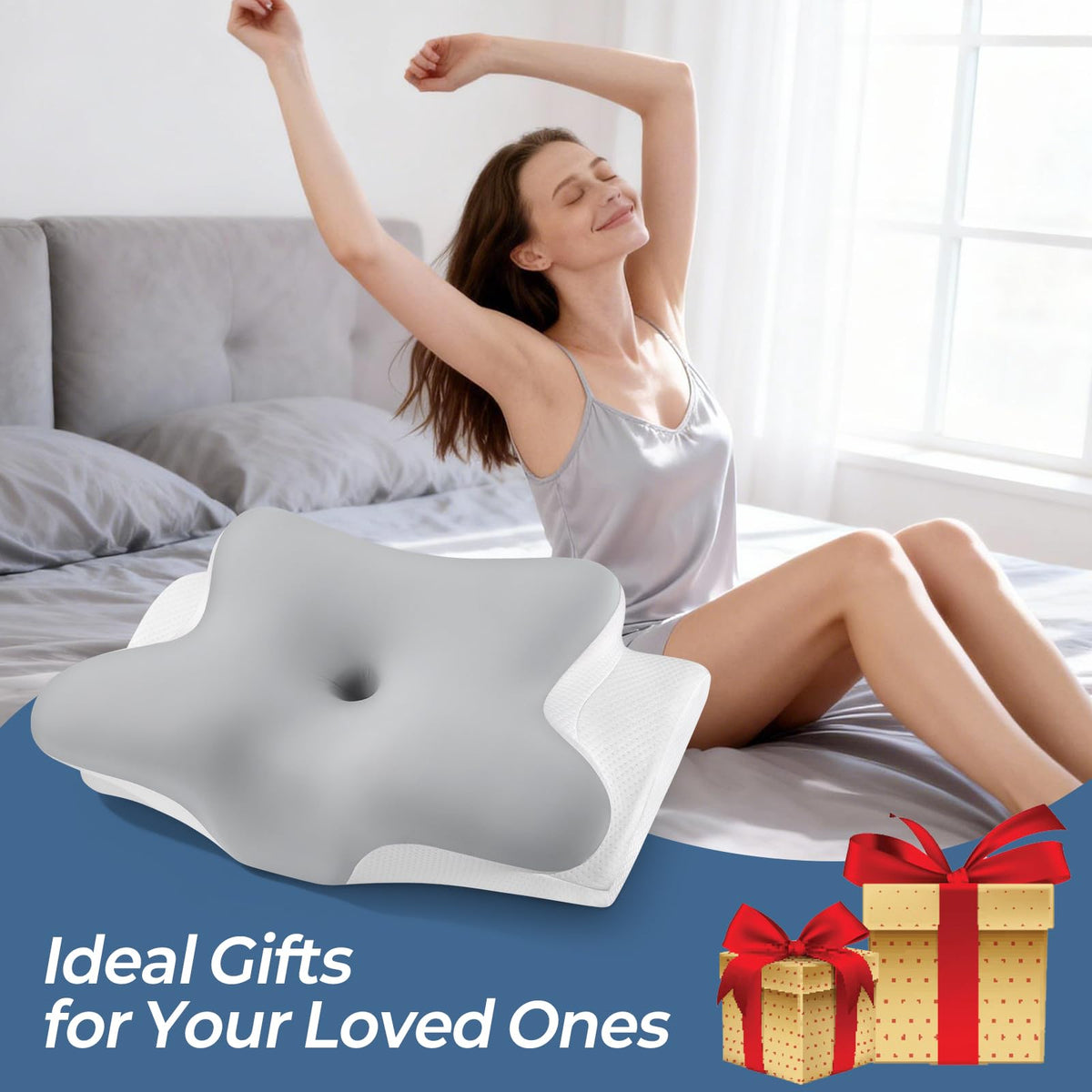 Bespillow cervical neck pillow removable cover allows easy cleaning and lasting freshness.