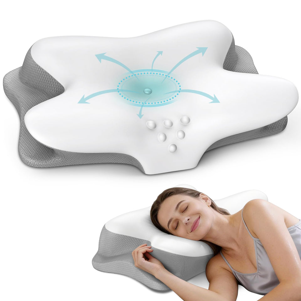Bespillow cervical pillow with ergonomic butterfly design supports neck and shoulders