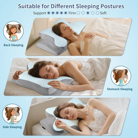 Bespillow contour design provides even pressure distribution for comfort.