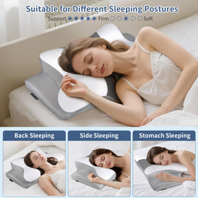 Bespillow contour design aligning the spine for restful sleep