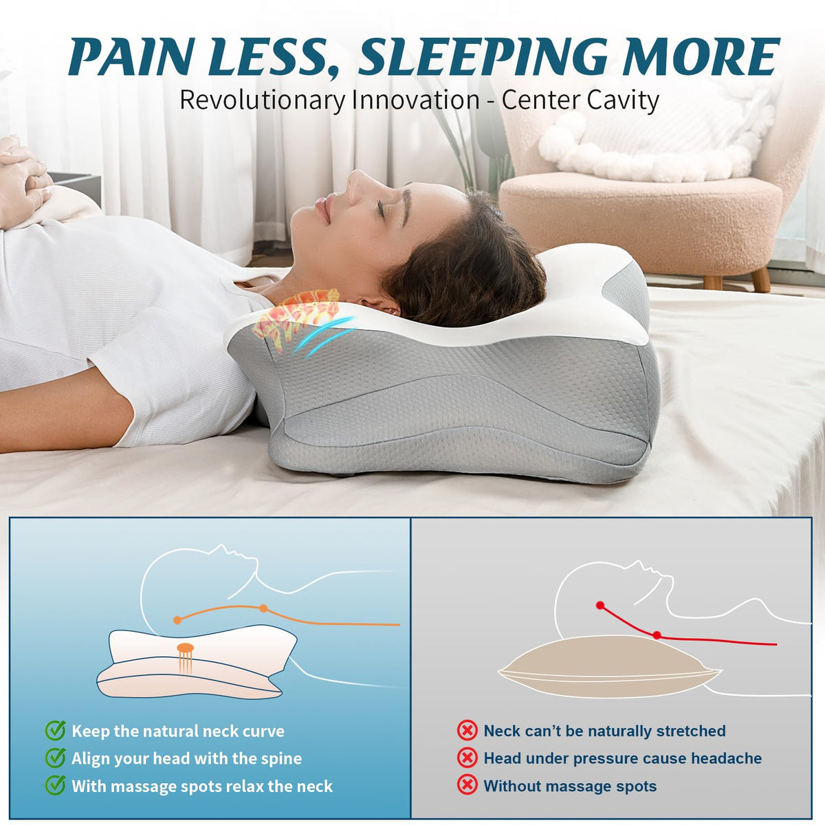 Bespillow contour support provides targeted neck relief without compromising comfort
