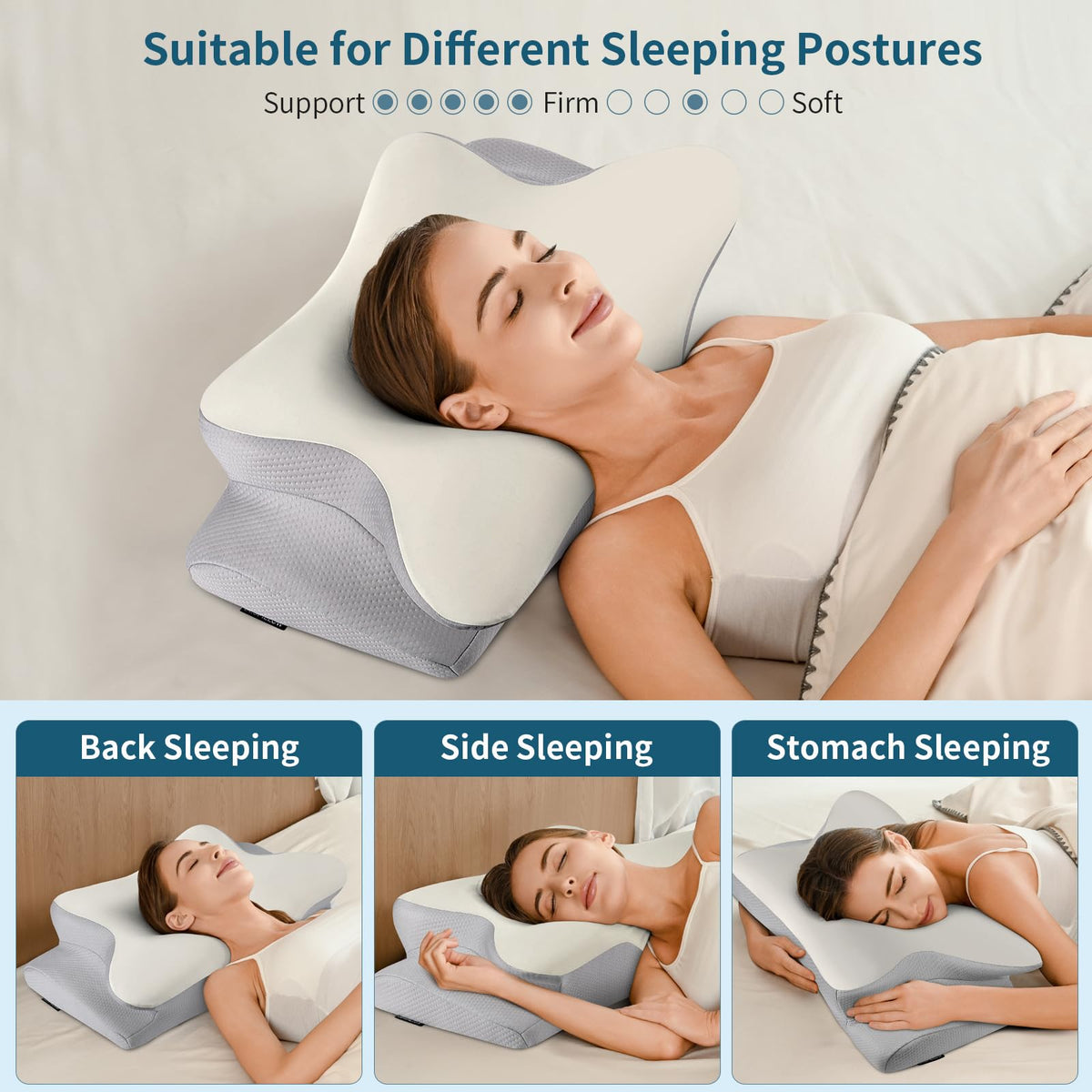 Bespillow easy-care machine-washable cover for hassle-free cleaning.