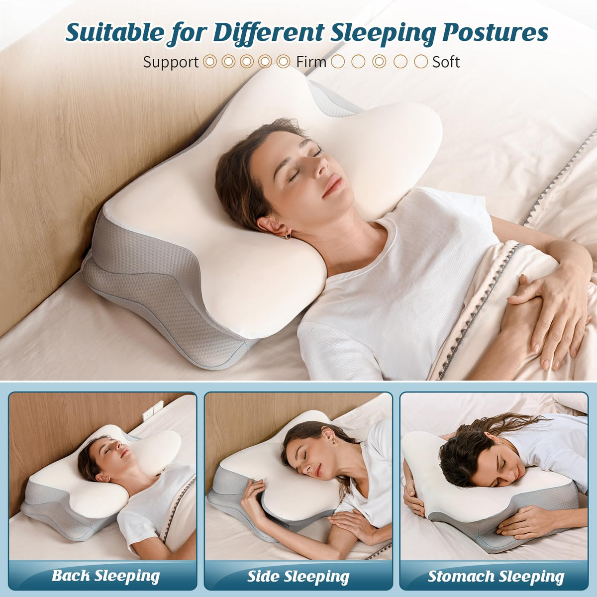 Bespillow memory foam contour aligns spine for better posture