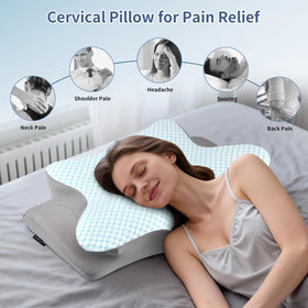 Bespillow memory foam core delivers responsive support while contouring the neck.