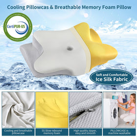 Bespillow memory foam pillow with CertiPUR-US stays supportive and breathable.