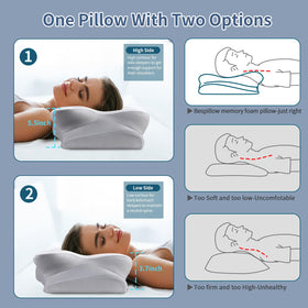 Bespillow side sleeper in bed demonstrating unobstructed arm positioning