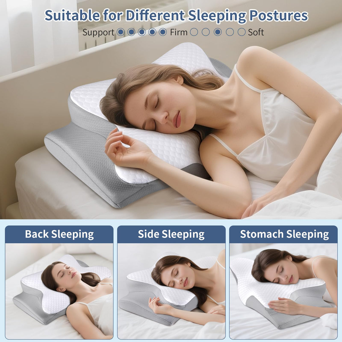 Bespillow memory foam delivers soft touch with firm support for comfortable sleep