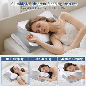 Bespillow memory foam delivers soft touch with firm support for comfortable sleep