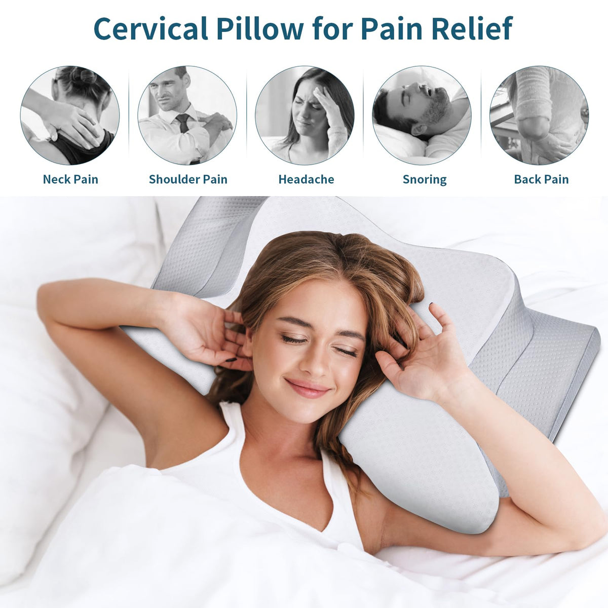 Bespillow two-height neck pillow showcases adjustable height for customization.