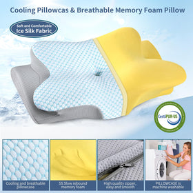Bespillow two-height design rotates 180 degrees for side and back sleepers.
