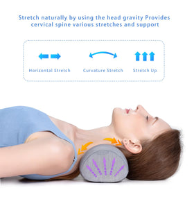 Bespilow round bolster memory foam top provides plush comfort for back sleepers.