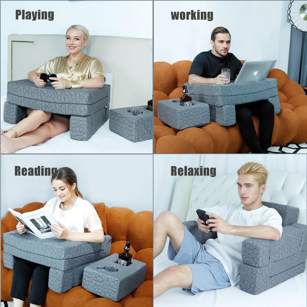 Bespilow sturdy high-density foam top surface supports laptops securely.