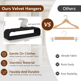 Slim, space-saving design creates extra closet room with Besslly hangers.