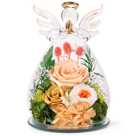 Bessol angel rose dome featuring a preserved bloom under glass for a lasting keepsake.