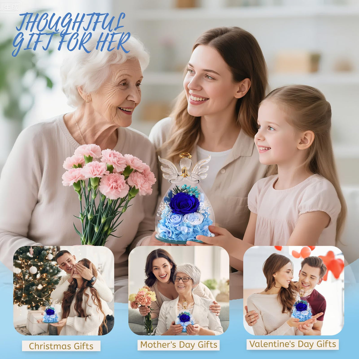 Bessol colorful eternal rose offers personalized gifting options.