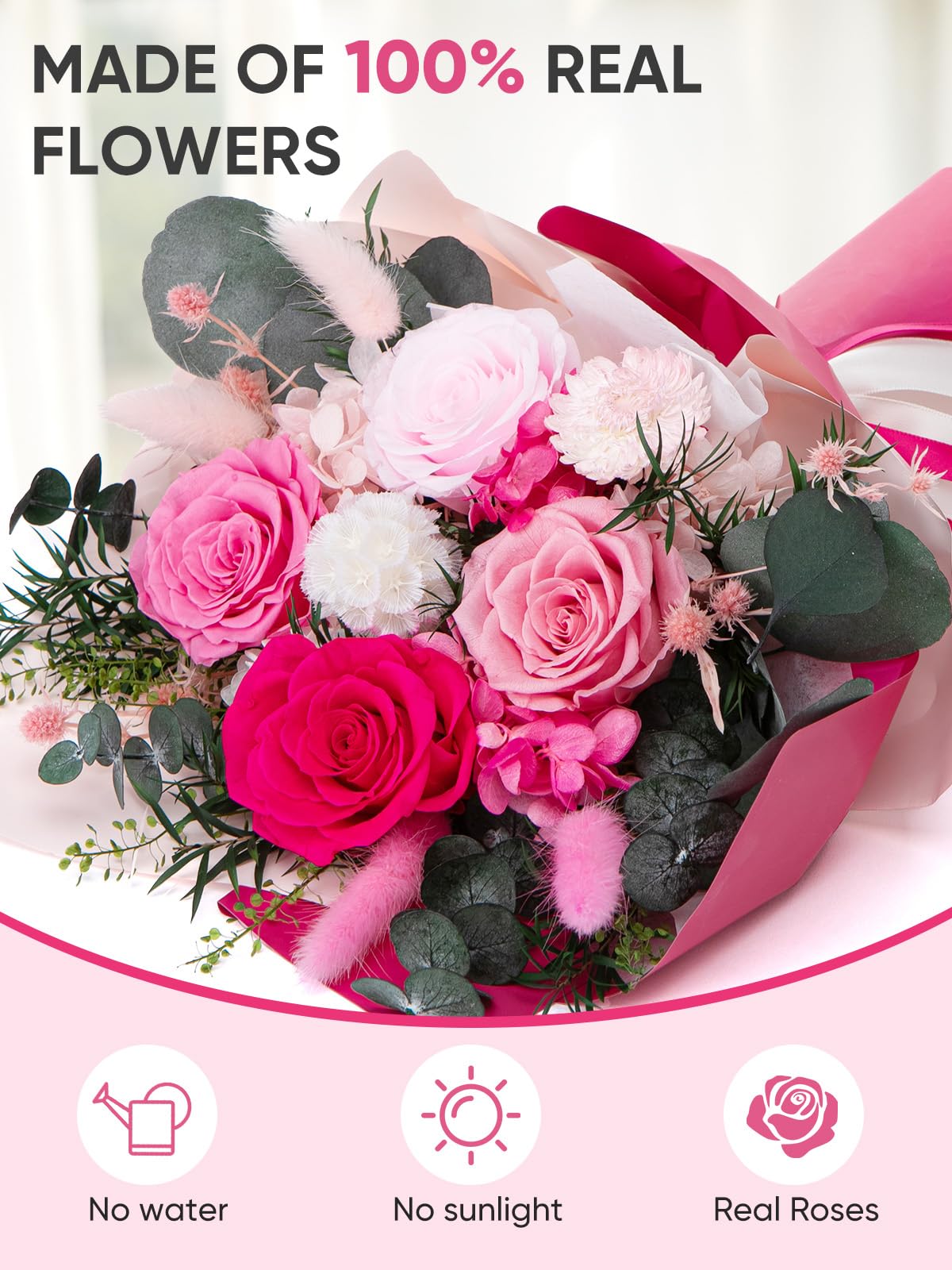 Bessol Forever Flowers color variety showcases vibrant hues for celebrations