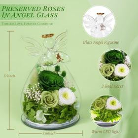 Bessol glass angel rose dome enhances decor with a warm ambient glow.