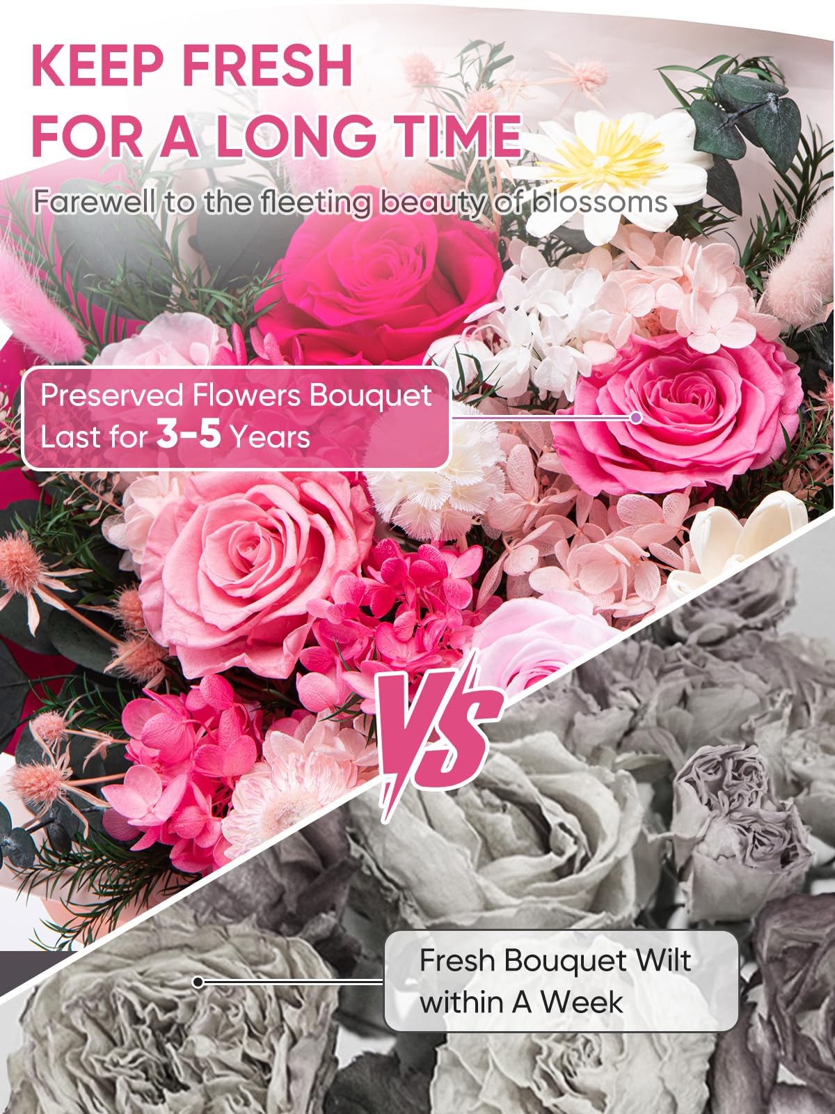 Bessol luxury gift box with flowers, ready-made for gifting