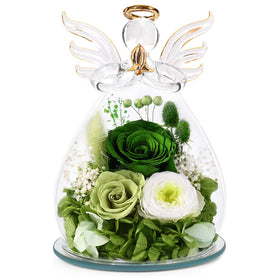 Bessol preserved rose in a glass angel dome, a lasting keepsake for birthdays.