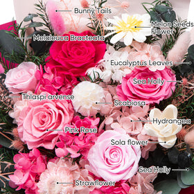Bessol preserved-rose bouquet with vase and card, ready-to-gift
