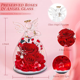 Bessol preserved rose with warm LED glow provides a calming night light.