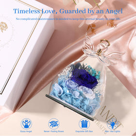 Bessol preserved rose with warm LED light creates cozy ambient glow.
