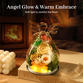 Bessol preserved-rose with soft LED glow for romantic ambience in any room.