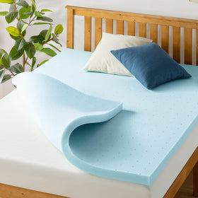 Best Price Mattress 2-inch ventilated gel memory foam topper cools and supports Twin beds.